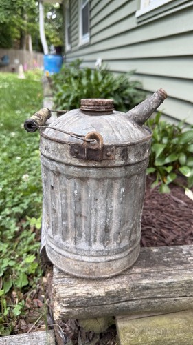 Vtg galvanized metal gas - galvanized,