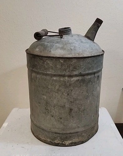 Vtg galvanized metal gas - galvanized,