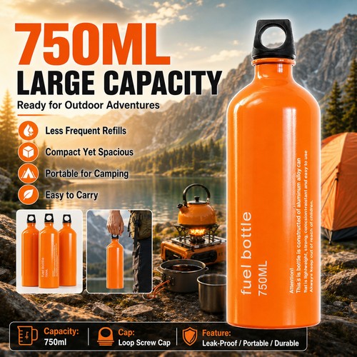 750ml aluminum camping fuel - 750ml,