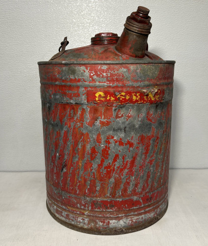 Vintage galvanized metal gas - metal,