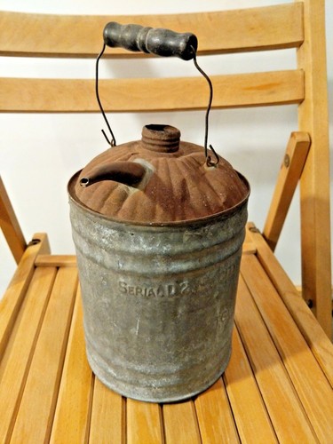 Antique metal gas can oil - ~,