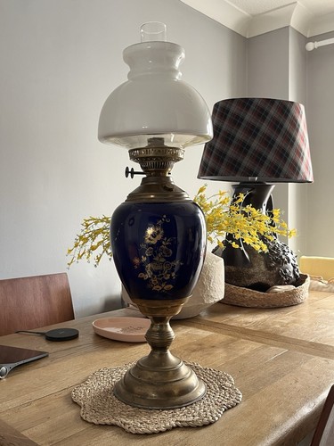 Vintage duplex oil lamp - oil,