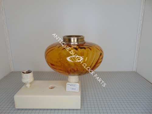 Antique oil lamp amber - antique,